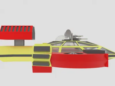Jupiter - C Spaceship Low-poly 3D model