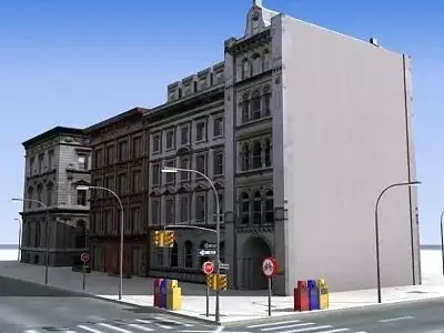 Low poly city block 17 Low-poly 3D model