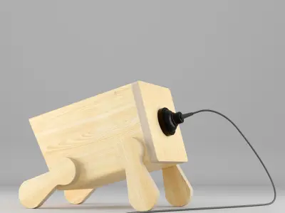 Modern polywood table light 3D model