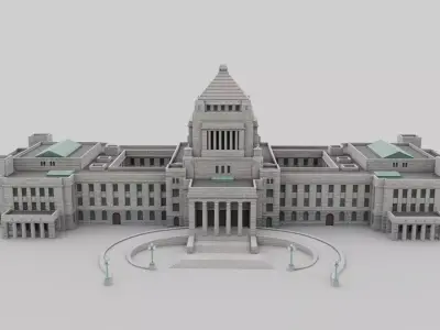 The National Diet Building Low-poly 3D model