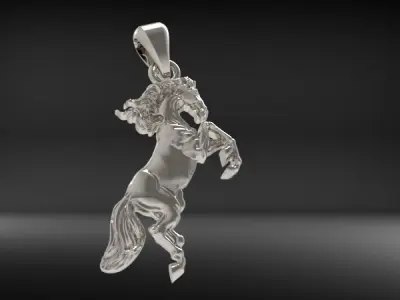 Running Horse Light Weight Pendant Charm Necklace Jewelry  3D print model