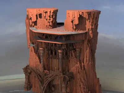 Desert Arrakis Spice Arena Tower 3D model