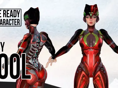 Low-Poly Game Ready PBR 3D Character is BABYPOOL Helmet Low-poly 3D model