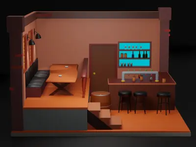 Pub from 19th century 3D model