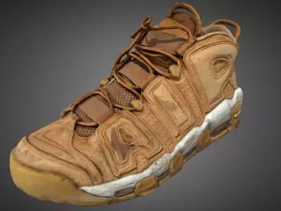 3D Nike Air More Uptem model Low-poly 3D model