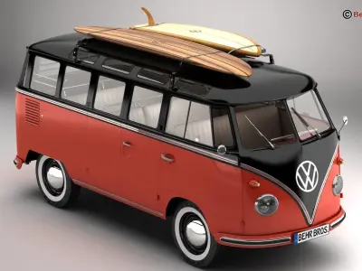 Volkswagen T1 Samba 1959 Accessories 3D model
