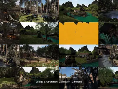 Village Environment Collection 3D Model Pack