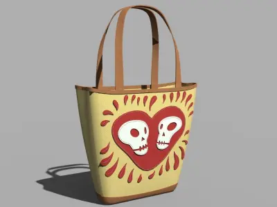 Tote Bag Love Till Death Low-poly 3D model