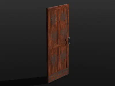 Wooden Door 3D Model  Low-poly 3D model