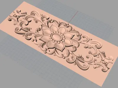 Door flower 3D relief STL Model for CNC woodworking carving E253 3D model