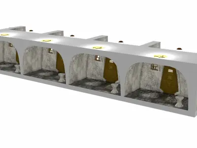 Jabbas Throne Room - Set 7B - Prison Area 1-6 scale Hottoys 3D print model