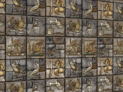 10 Egypt Wall VOL02 4K Seamless PNG PBR Textures Texture