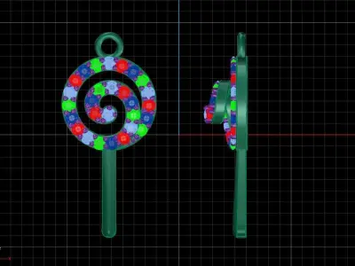 Lollipop Charm Pendant 3D print model