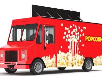  Detailed Popcorn Truck 