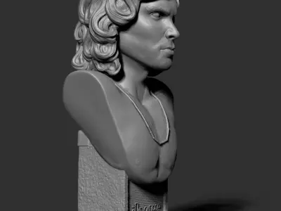 Jim Morrison The Doors bust 3D print model 3D print model