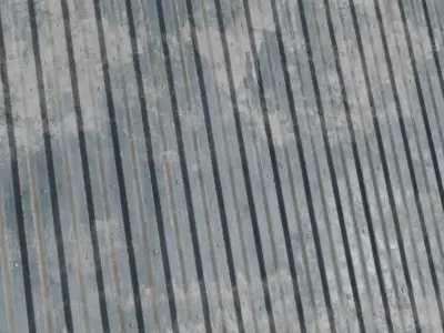 Weathered Blue Corrugated Steel Siding PBR Seamless Texture