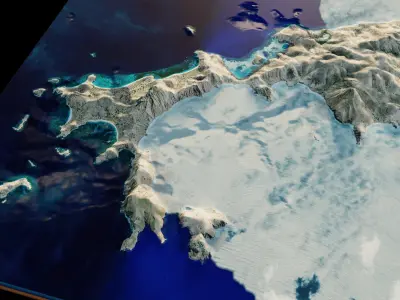 Padar Island full 3d model terrain 3D model