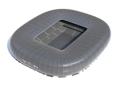 Allianz Arena Munich Stadium Euro 2024 Low-poly 3D model