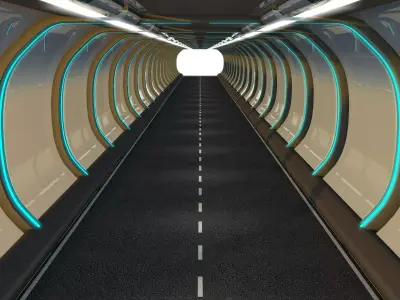 Sci Fi Tunnel 3D model 40
