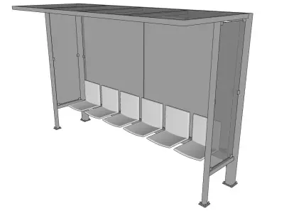 Bus Stop - Bus Station 01 3D model