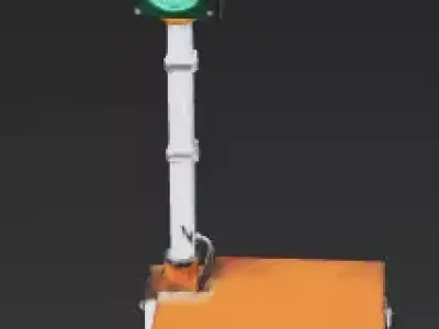 Portable Temporary Traffic Light Signal 3D Model Low-poly 3D model