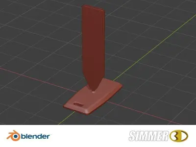 Pedestrian Crossing Sign Low-poly 3D model