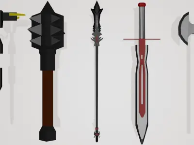 Low-Poly Sci-Fi Weapons Pack -From The Second Low-Poly Pack- Low-poly 3D model