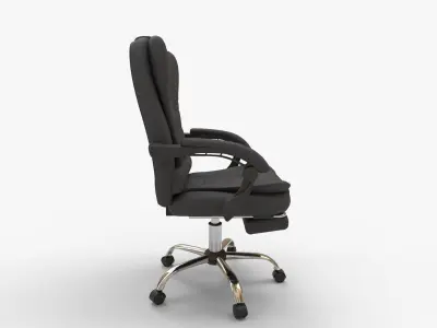 Office Chair PU Leather with Executive Footrest 3D model