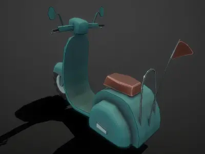 Stylized Motorbike - Vespa Low-poly 3D model