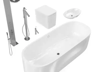 Modern Bathromm Fixtues Bath Shower Tap 3D model