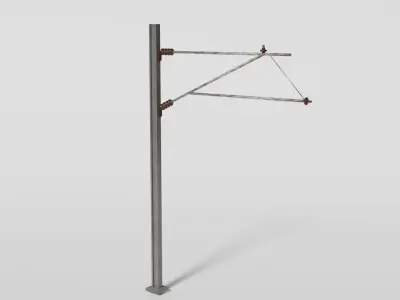  British catenary wire mast Low-poly 3D model