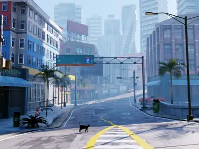 blender realistic street with alot of street assets 3D model