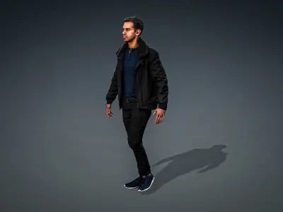 High Quality Realistic Man Casual Jacket Low-poly 3D model