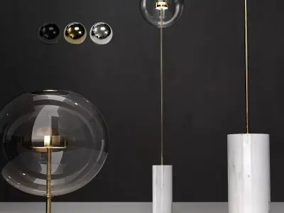 Floor lamp Giopato and Coombes Bolle Soffio long 3D model