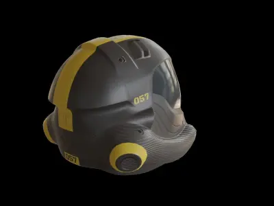 Sci-fi Helmet Low-poly 3D model