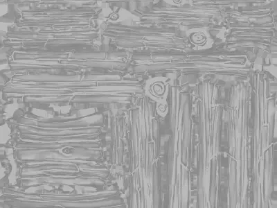 Stylized Wooden Planks Logs Pack Low-poly 3D model