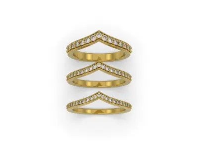 3 Rings Light Modern Diamond - Jewelry 3D - AN-615 3D print model