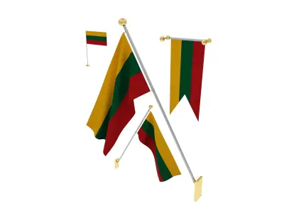 Flags of Lithuania 3D model