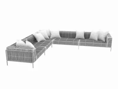 Kettal Landscape Right corner module sofa 3D model