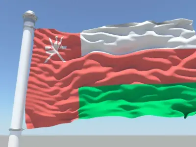 Oman flag 3D model