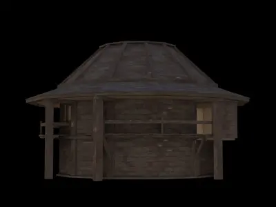 wooden house Low-poly 3D model