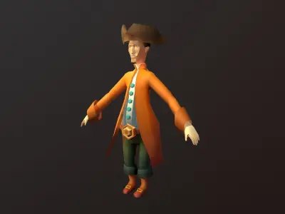 Pirate Sailor Low-poly 3D model
