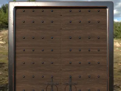 Medieval Door - Gate Free low-poly 3D model