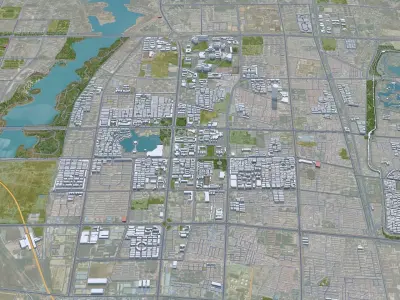 Kaifeng Henan China 40km Low-poly 3D model
