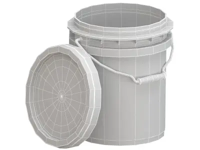 Food Grade 5l Plastic Bucket Red 3D model