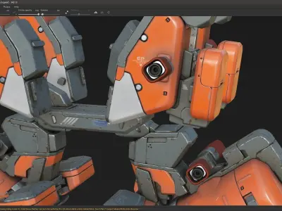 scifi-model540 orange robot 3D model
