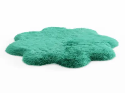 Sheepskin Flower Shaped Carpet Fur 3D model