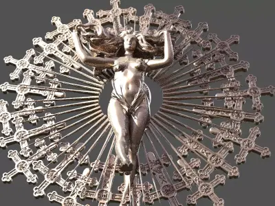 Solar Sun Witch Sculpture 3 3D model
