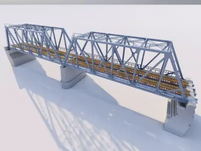 Structural engineering of Metal bridge structure 3D model purchase