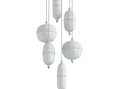 Moirai Vertical Drop Chandelier 3D model
